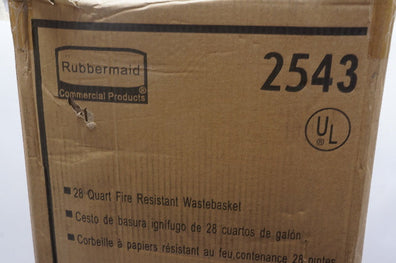 Rubbermaid 2543 28 Quart Fire Resistant Wastebasket